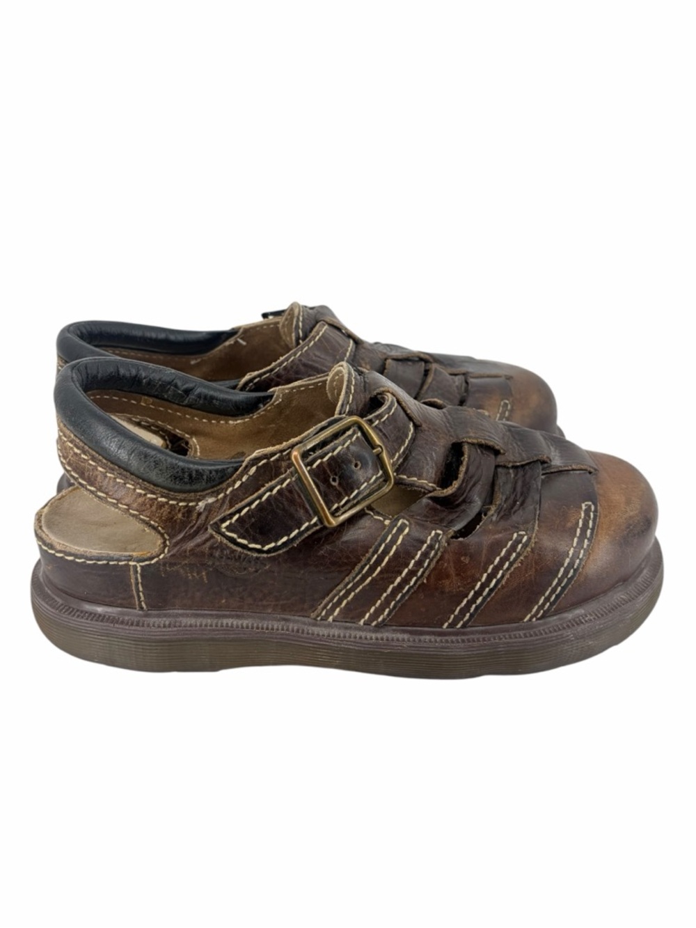 Dr. Martens Brown Leather Fisherman Sandals Women’s Size 8 Buckle Strappy